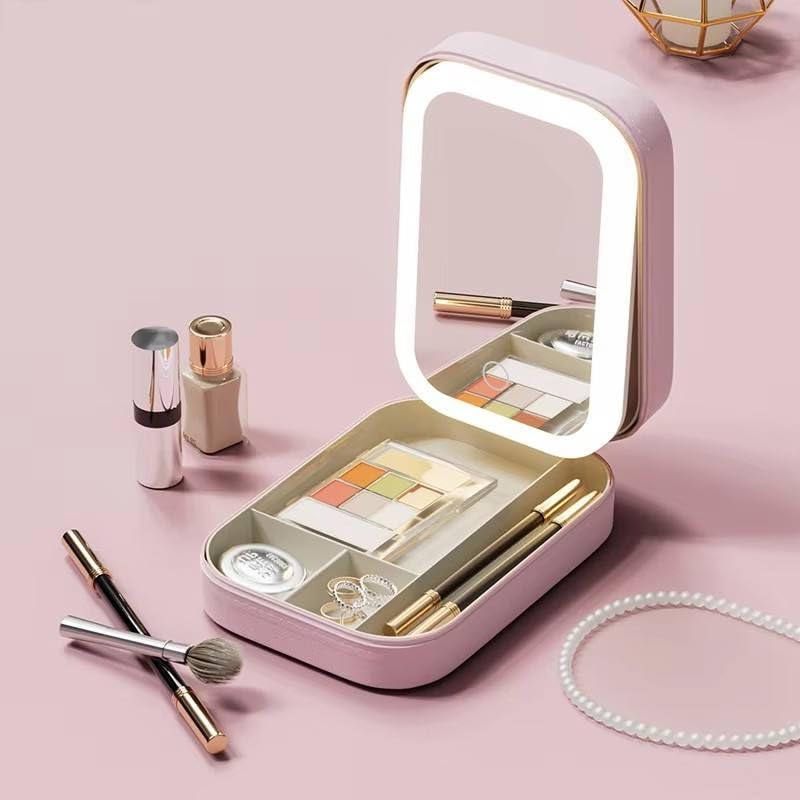 💡 LED Makeup Mirror Storage Box