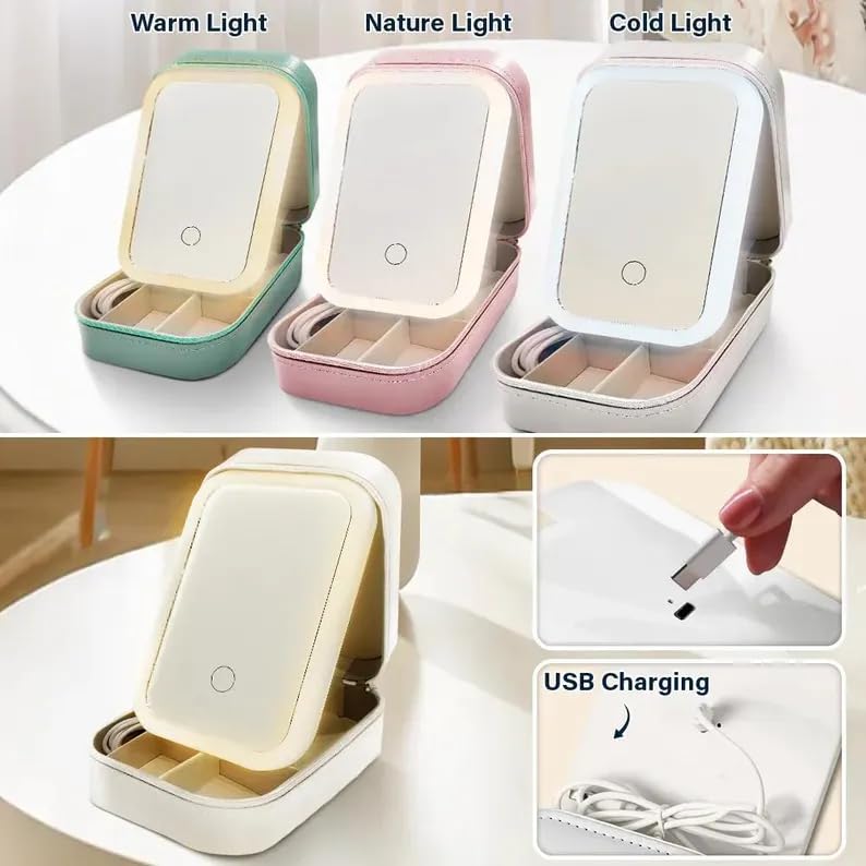 💡 LED Makeup Mirror Storage Box