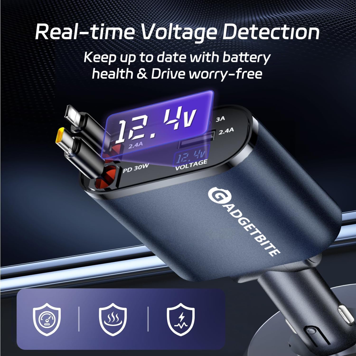 🚗 DriveCharge Pro™ 4-in-1 Fast Car Charger